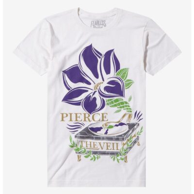 Pierce The Veil Flower Record Player Boyfriend Fit Girls T-Shirt