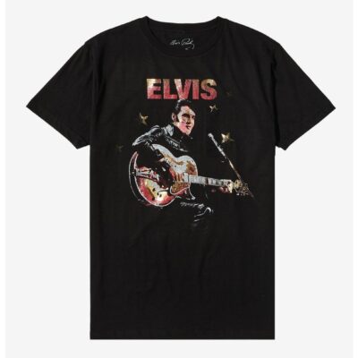 Elvis Comeback Special Glitter Logo Boyfriend Fit Girls T-Shirt