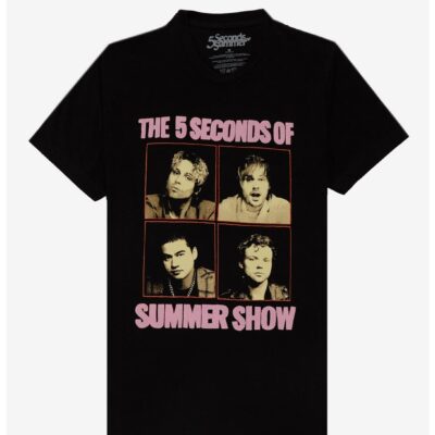 5 Seconds Of Summer Grid Boyfriend Fit Girls T-Shirt