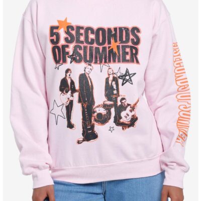 5 Seconds Of Summer Pink Girls Sweatshirt