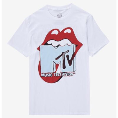 The Rolling Stones Lips & MTV Logos T-Shirt