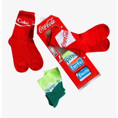 Coca-Cola Soft Drinks Crew Socks 6 Pair