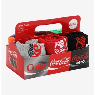 Coca-Cola Soda Pack Crew Socks 6 Pair