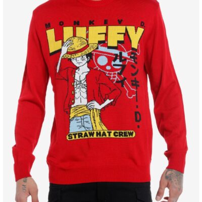 One Piece Luffy Intarsia Knit Sweater