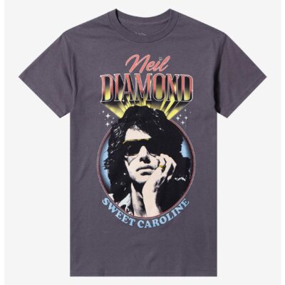 Neil Diamond Sweet Caroline Vintage Portrait Boyfriend Fit Girls T-Shirt