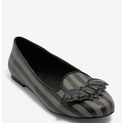 Strange Cvlt Grey Stripe Bat Lydia Flats