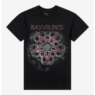 Black Veil Brides Glitter Star Boyfriend Fit Girls T-Shirt