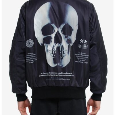 Skull Multi-Pocket Bomber Jacket