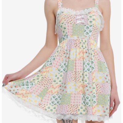 Thorn & Fable Floral Frog Patchwork Dress