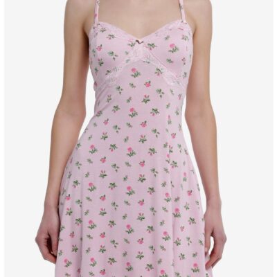 Sweet Society Pink Dainty Rose Slip Dress