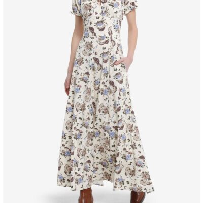 Thorn & Fable Mushroom Flower Empire Maxi Dress