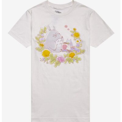 Studio Ghibli My Neighbor Totoro Flowers Boyfriend Fit T-Shirt