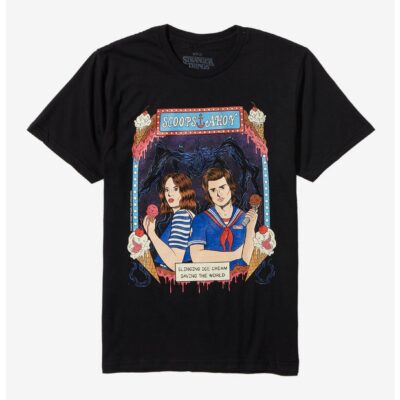 Stranger Things Duo Vintage Art Boyfriend Fit Girls T-Shirt By Tragic Girls