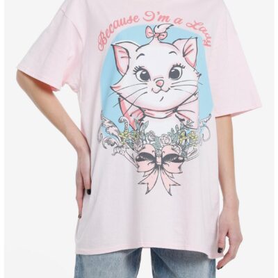 Disney The Aristocats Marie Filigree Girls Oversized T-Shirt