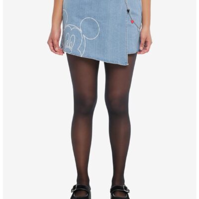 Disney Mickey Mouse Chain Asymmetrical Denim Skort