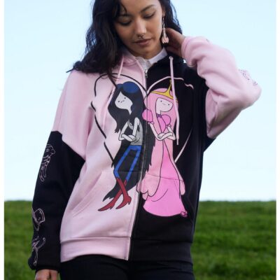 Adventure Time Marceline & Princess Bubblegum Split Girls Hoodie