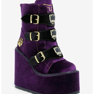 YRU Monster High Clawdeen Dune Lo Velvet Platform Boots