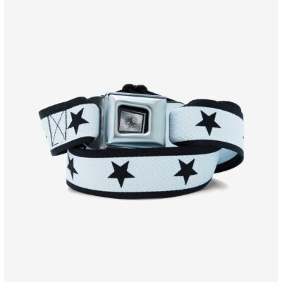 White & Black Star Seatbelt Belt