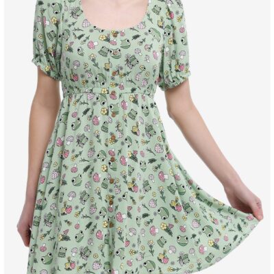 Thorn & Fable Frog Mushroom Babydoll Dress