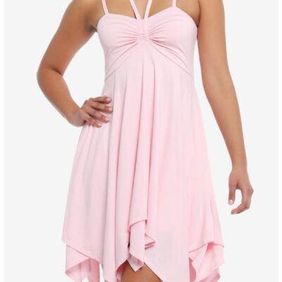 Thorn & Fable® Pink Halter Hanky Hem Dress