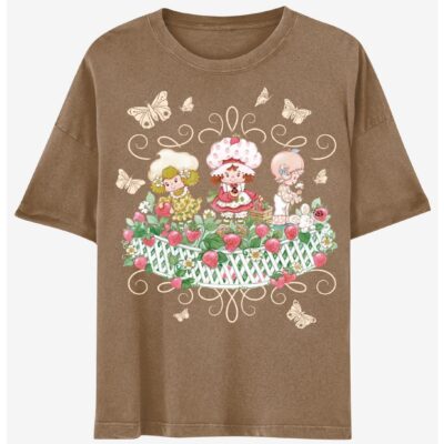 Strawberry Shortcake Brown Garden Boyfriend Fit Girls T-Shirt