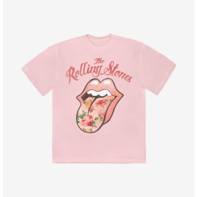 The Rolling Stones Floral Logo Boyfriend Fit Girls T-Shirt