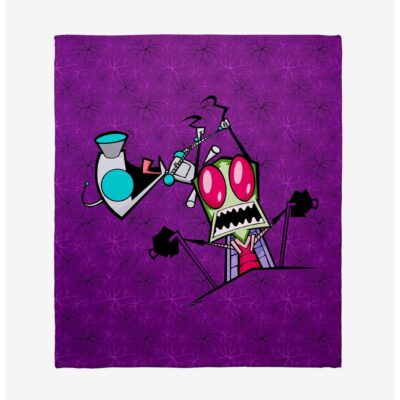 Invader Zim GIR Driving Zim Crazy Throw Blanket