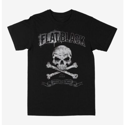 Flat Black Justice Will Be Done Skull & Crossbones T-Shirt