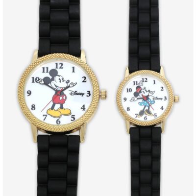 Disney Mickey Mouse & Minnie Mouse Black Watch Set