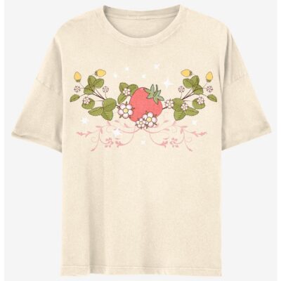 Strawberry Vines Boyfriend Fit Girls T-Shirt