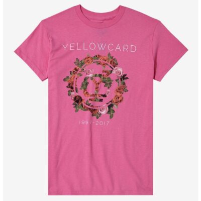 Yellowcard Flower Logo Boyfriend Fit Girls T-Shirt