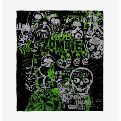 Rob Zombie Graffiti Art Throw Blanket