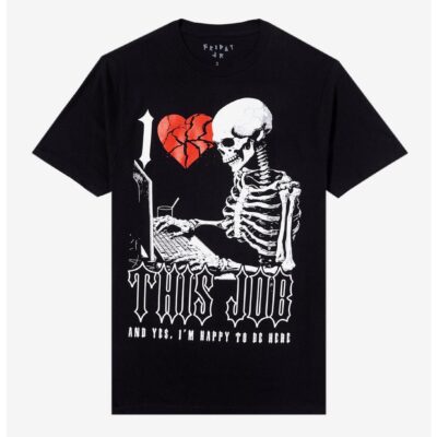 I Love This Job Skeleton T-Shirt By Friday Jr