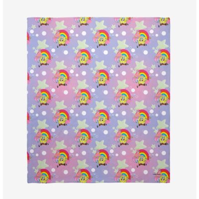 SpongeBob SquarePants Rainbow Bubbles Throw Blanket