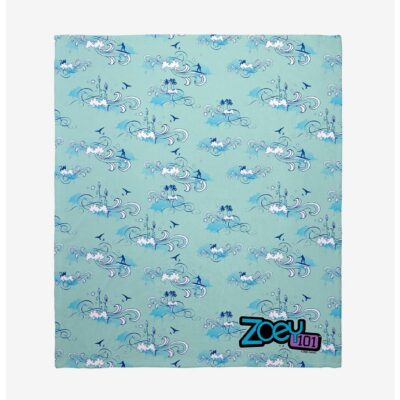 Zoey 101 Palm Trees And Waves Throw Blanket