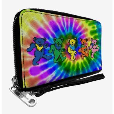 Grateful Dead Dancing Bears Swirl Tie Dye Zip Around Wallet