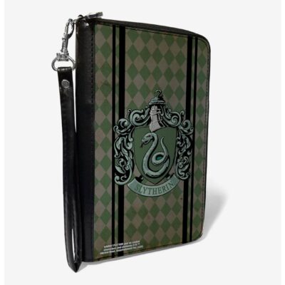 Harry Potter Slytherin Crest Stripes Diamonds Zip Around Wallet