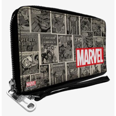 Marvel Brick and Retro Comic Covers Zip Around Wallet