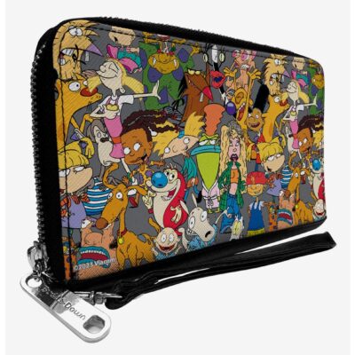 Nickelodeon 90s Rewind Multi Character Mash Up Zip Around Wallet