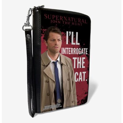 Supernatural Castiel I’ll Interrogate The Cat Zip Around Wallet