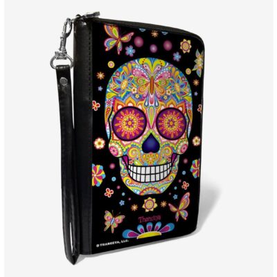 Thaneeya McArdle Mariposa Calaveras Flowers Zip Around Wallet