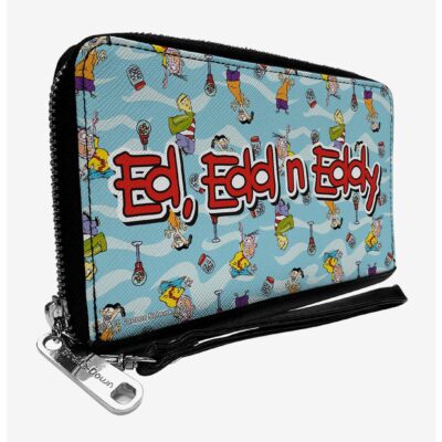 Ed Edd N Eddy Title Logo and Character Poses Zip Around Wallet