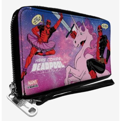 Marvel Deadpool Tutu Unicorn Here Comes Deadpool Zip Around Wallet