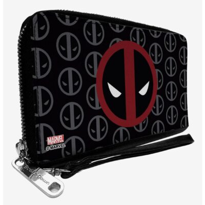 Marvel Deadpool Logo Centered Monogram Zip Around Wallet