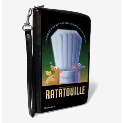 Disney Ratatouille Emile and Remy Chef Hat Pose Zip Around Wallet