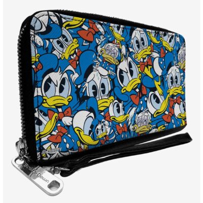 Disney Donald Duck Expressions Stacked Zip Around Wallet