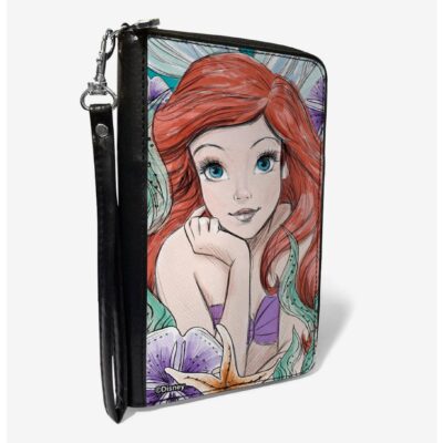 Disney The Little Mermaid Ariel Sketch Close Up Zip Around Wallet