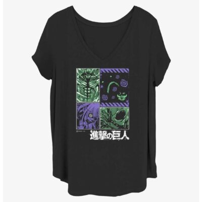 Attack on Titan Three Titans Girls T-Shirt Plus Size