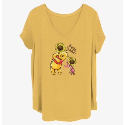 Disney Winnie The Pooh Hello There Winnie & Piglet Girls T-Shirt Plus Size