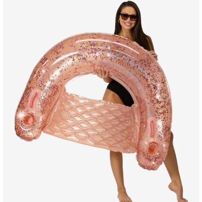 Jumbo Glitter Sun Chair Rose Gold Pool Float